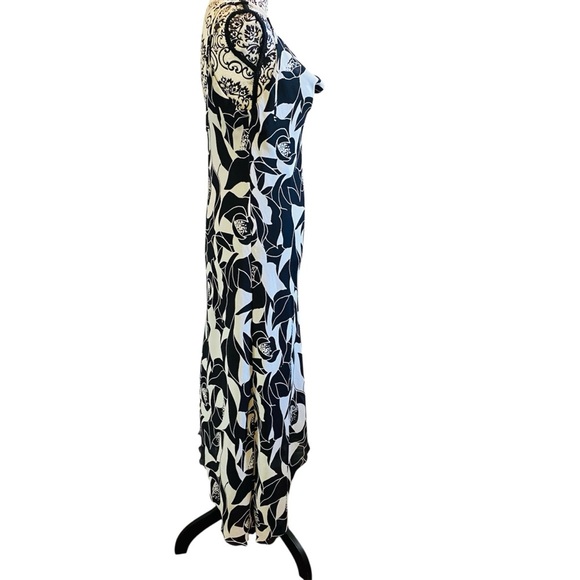 B. Smart Black & White Asymmetrical Spaghetti Strap Slip Dress Sz-13/14 - Picture 3 of 5